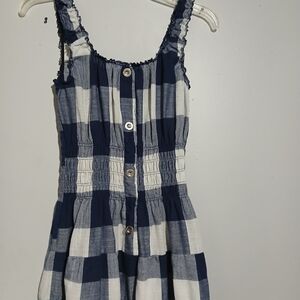 Lapis Brand Cut Blue And White Plaid Sleeveless Dress. Size Medium.